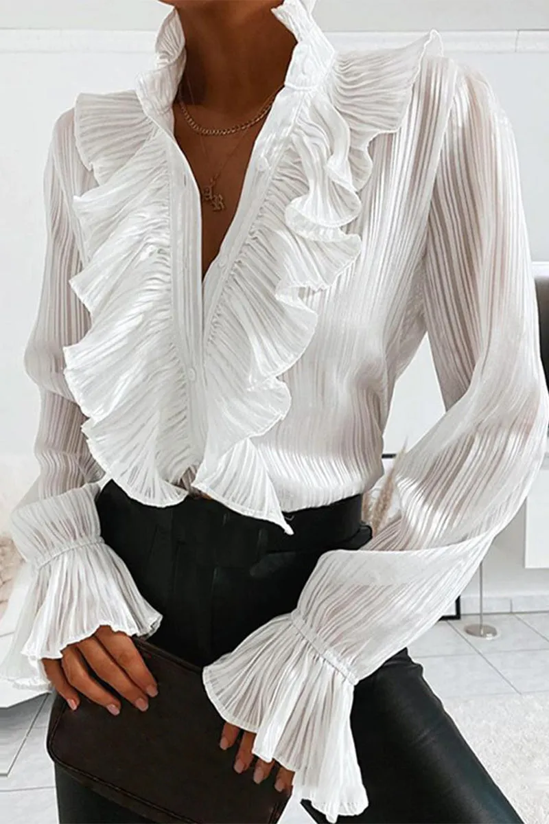 Checkered Vibe™ | Women's Long Sleeve V-Neck Blouse | Soft Fabric, Stylish Checkered Pattern & Comfortable Fit