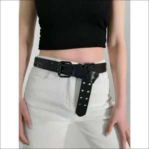 Chic Grommet PU Leather Belt for Trendsetting Women