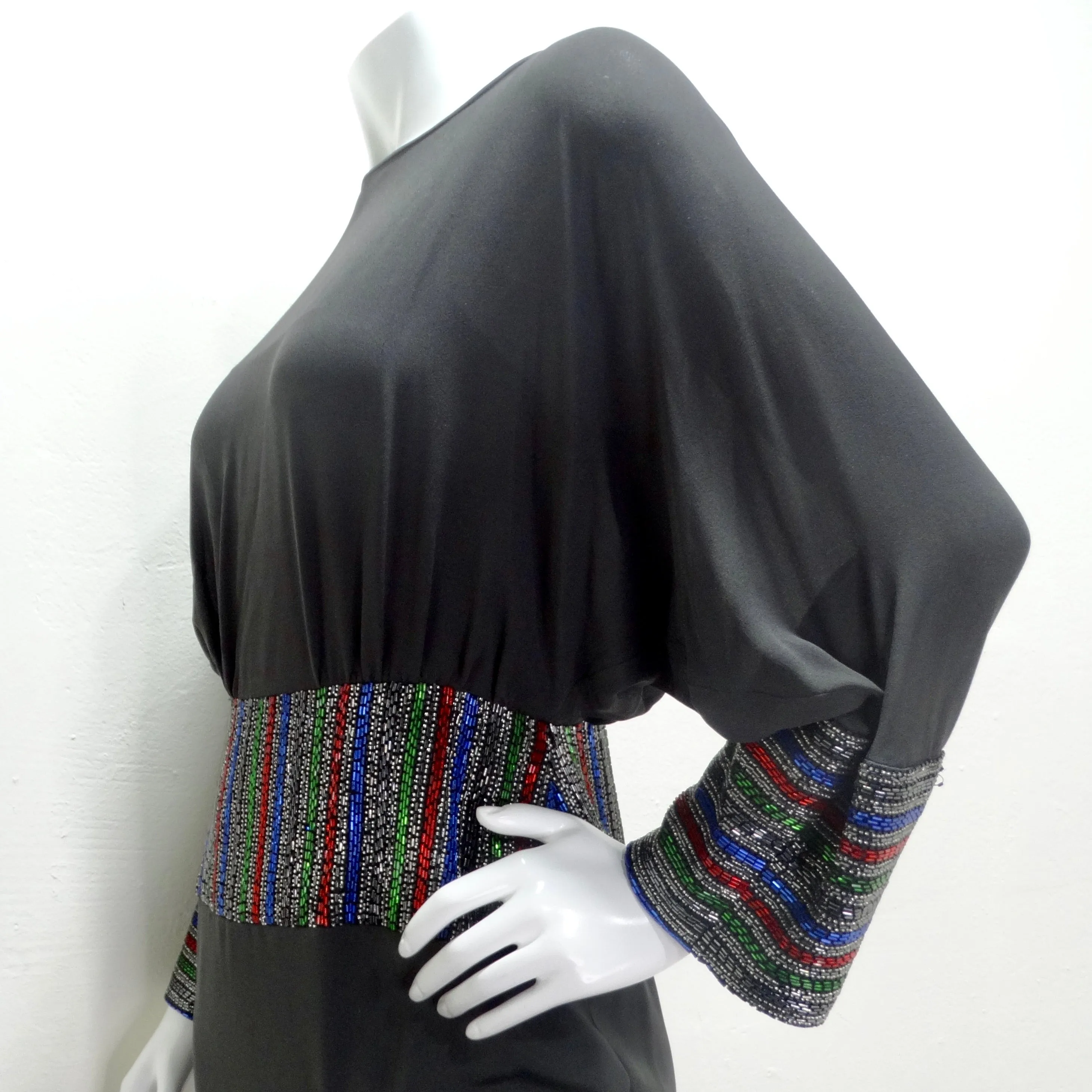 Chloe By Karl Lagerfeld 1980s Embellished Midi Dress