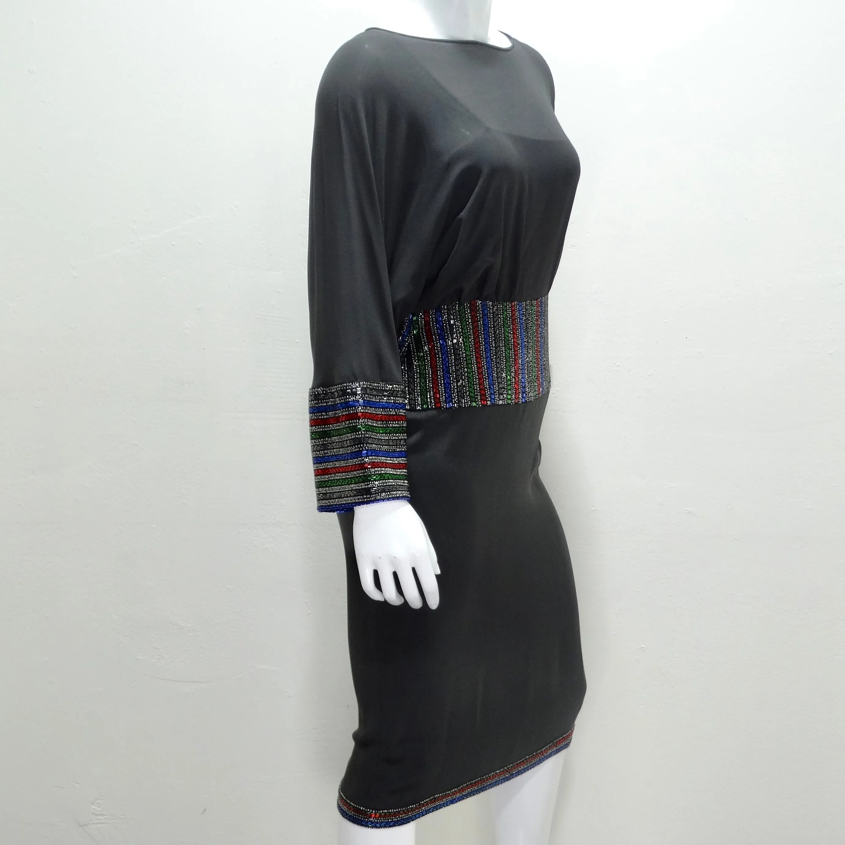Chloe By Karl Lagerfeld 1980s Embellished Midi Dress