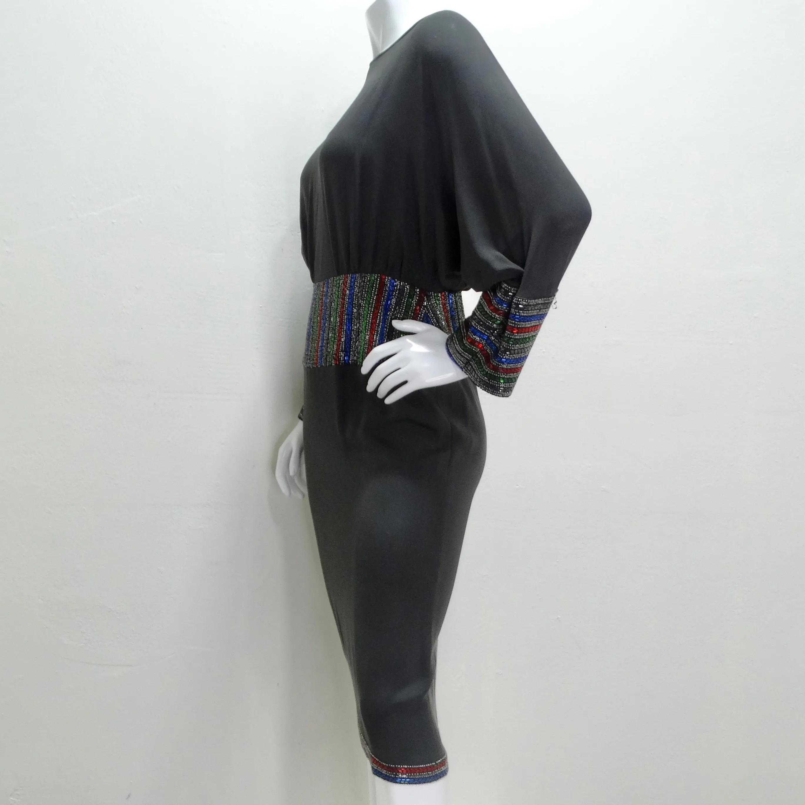 Chloe By Karl Lagerfeld 1980s Embellished Midi Dress