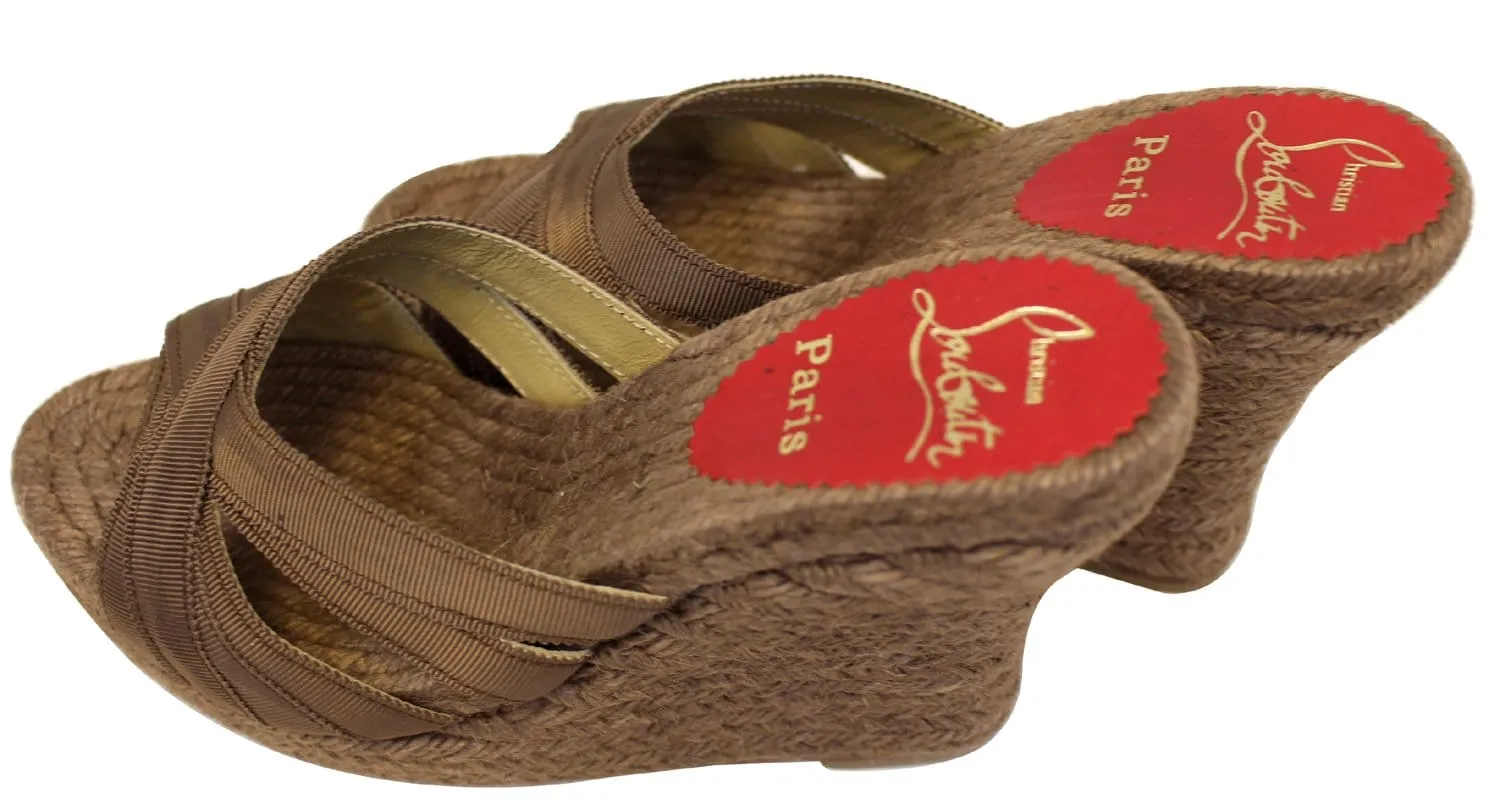 CHRISTIAN LOUBOUTIN Cataribbons Espadrille Wedges Size 36