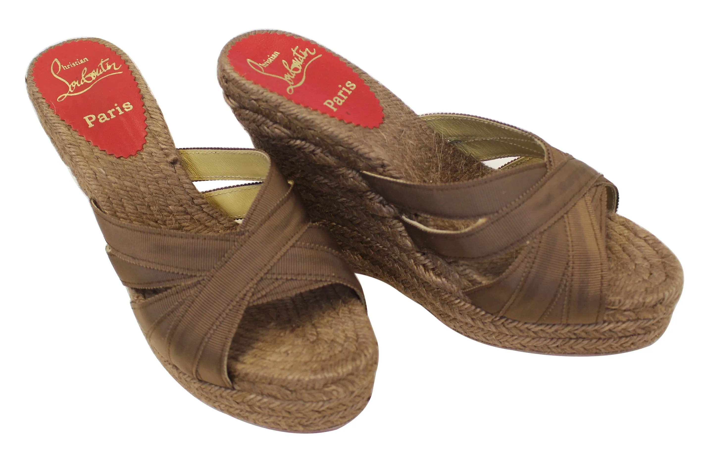 CHRISTIAN LOUBOUTIN Cataribbons Espadrille Wedges Size 36