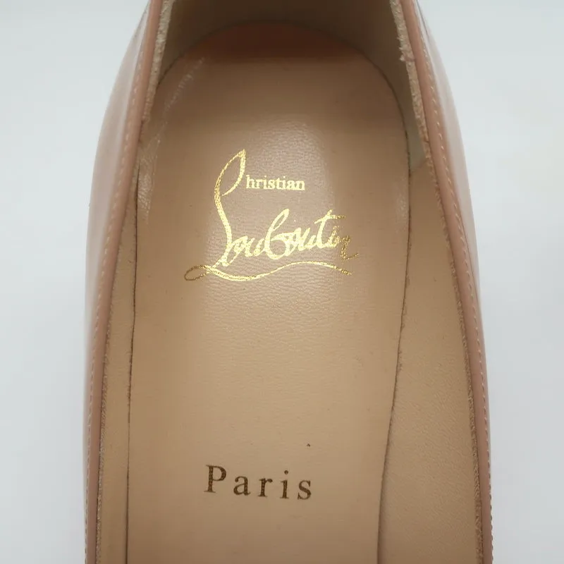 Christian Louboutin Kate 85 Pumps Nude Patent Leather Size 37 Pointed Toe Heels