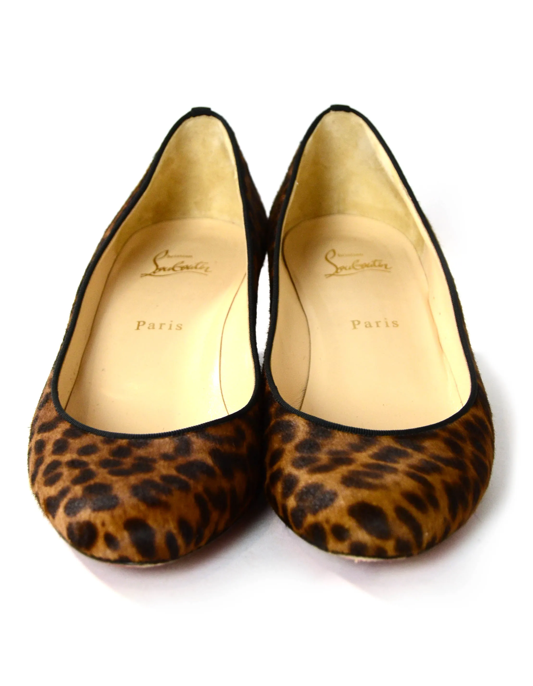 Christian Louboutin Leopard Print Calfhair Melissa Wedge sz 41