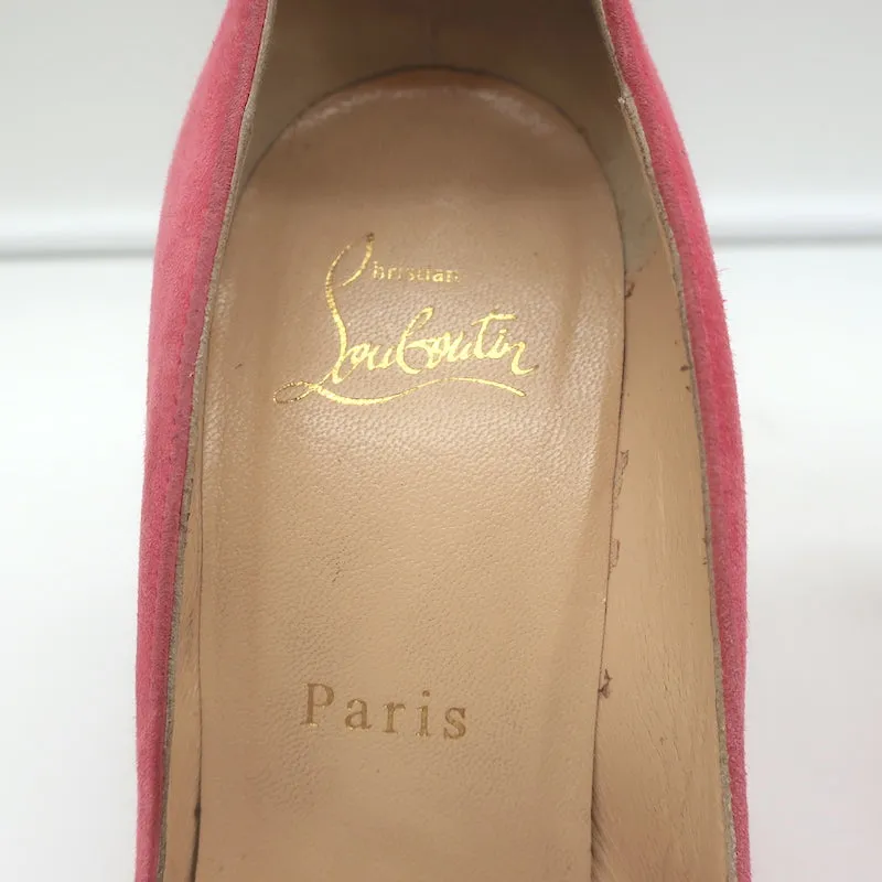 Christian Louboutin Pigalle Follies 100 Pump Pink Suede Size 36 Pointed Toe Heels