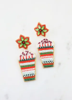 Christmas in a Cup Beaded Earrings