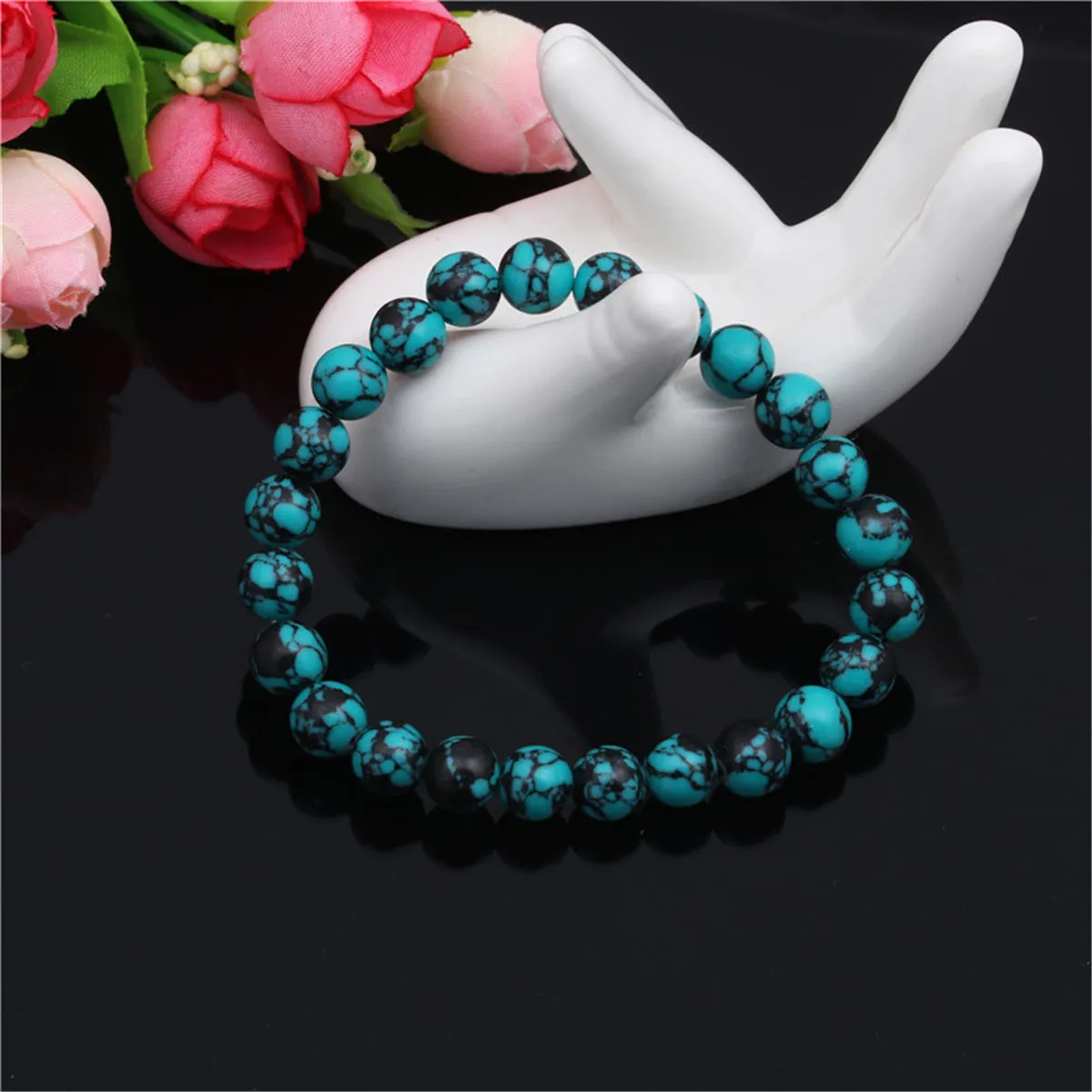 Chrysocolla Beaded Stretch Bracelet