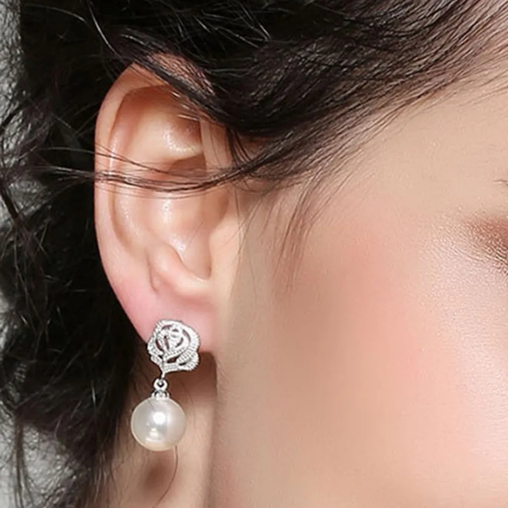 Classic Pearl Cubic Zirconia Earrings