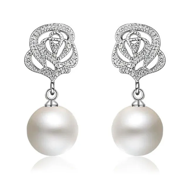 Classic Pearl Cubic Zirconia Earrings