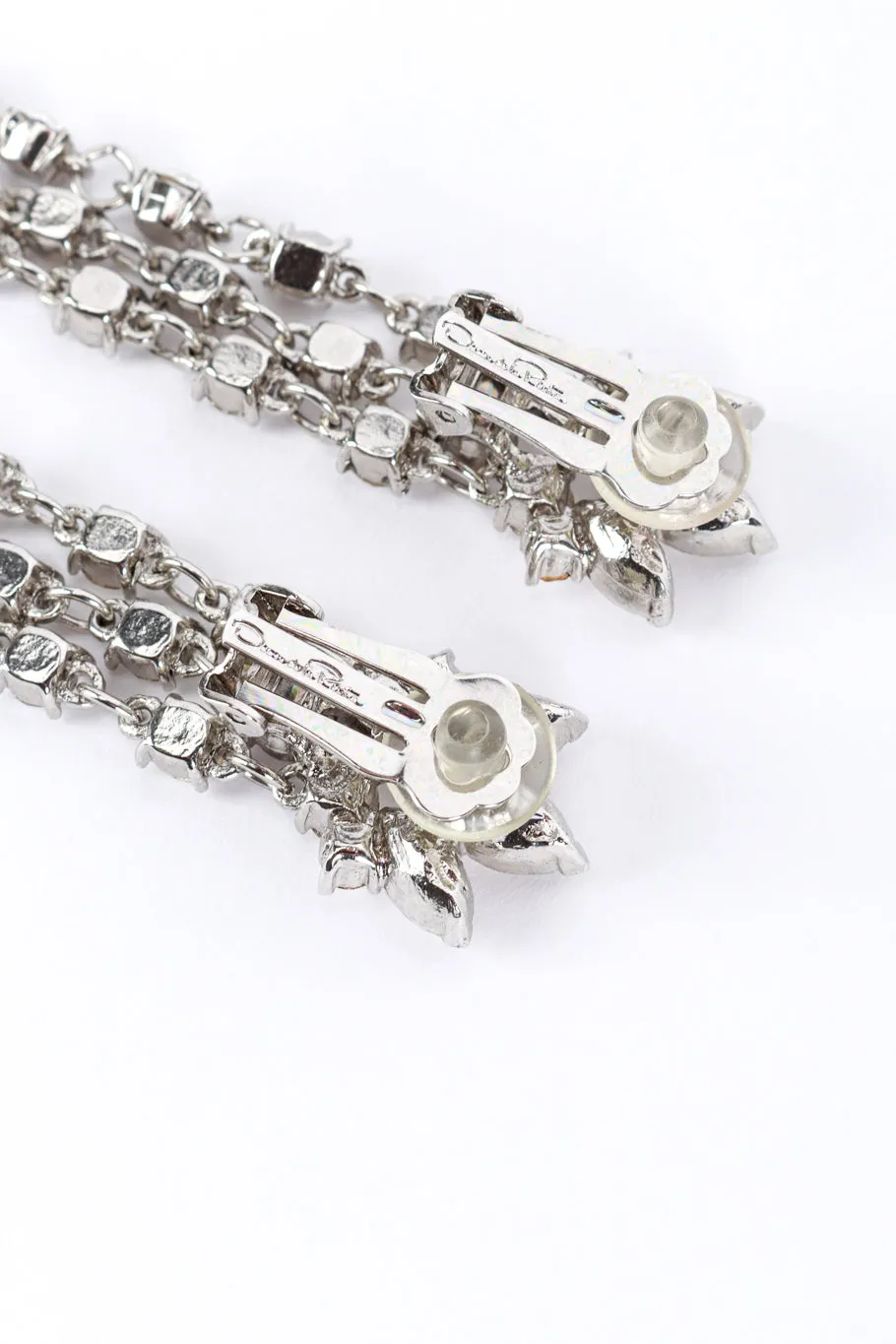 Clear Marquise Rhinestone Fringe Earrings