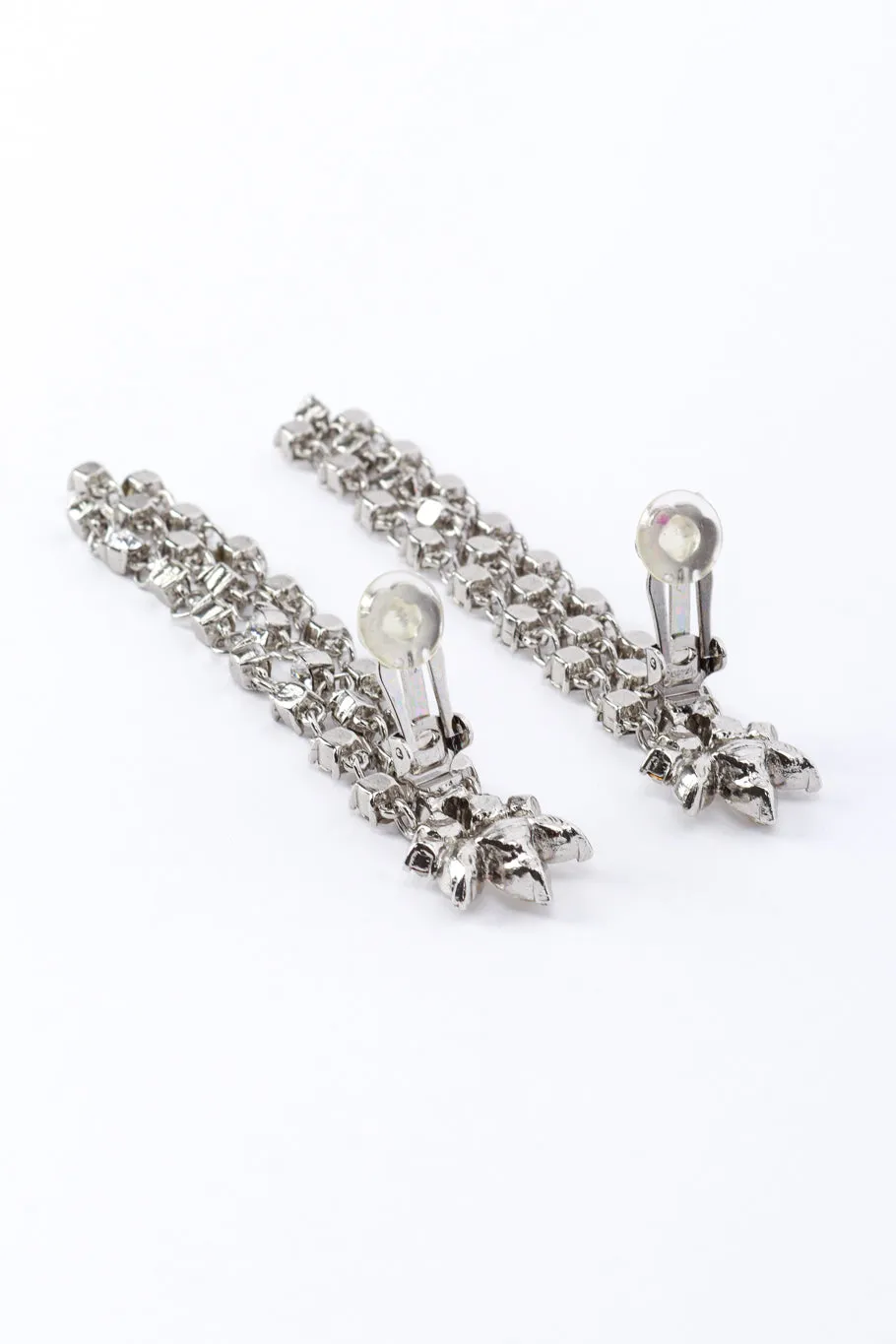 Clear Marquise Rhinestone Fringe Earrings