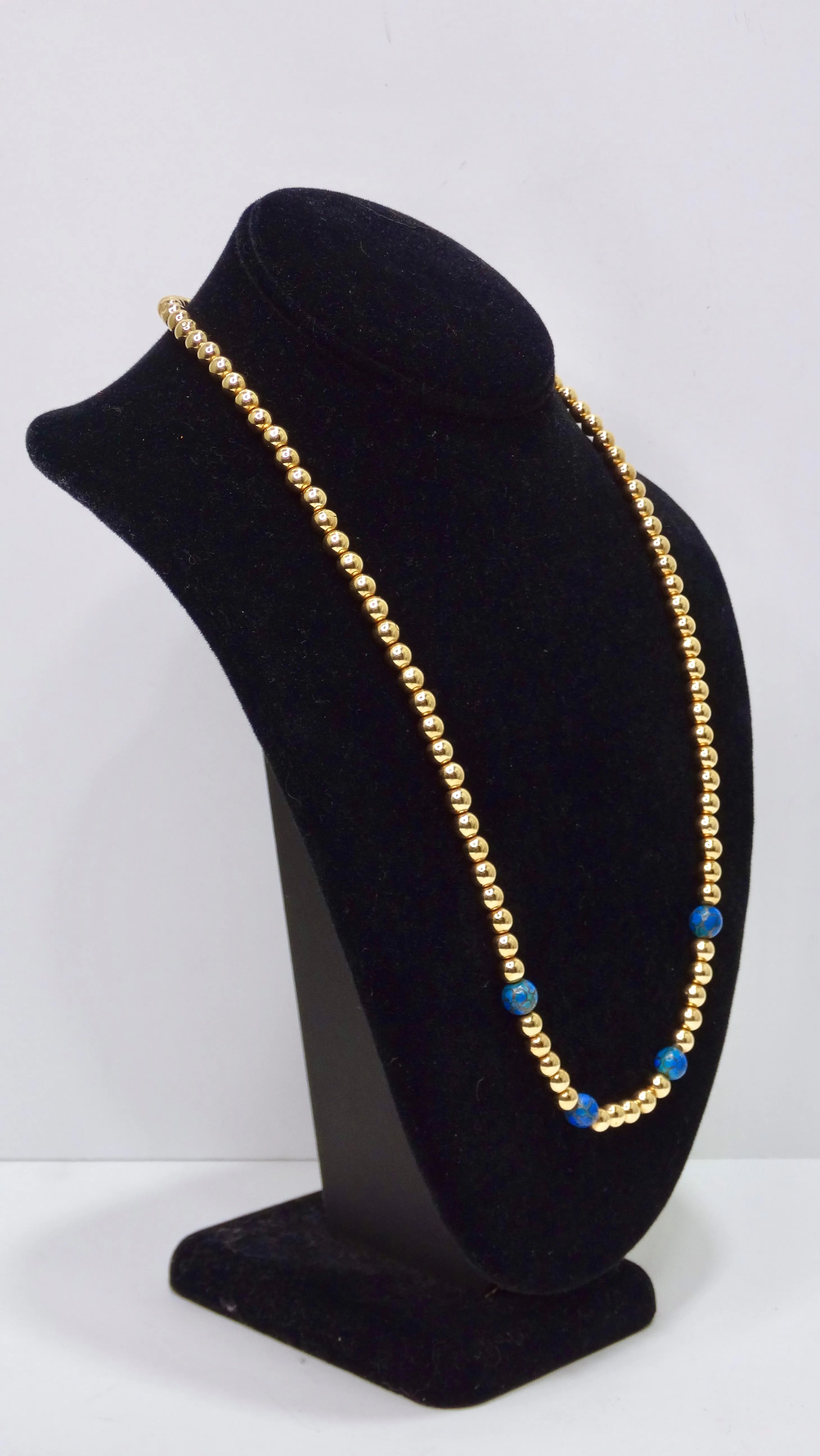 Cloisonne and 14k Gold Beaded Necklace