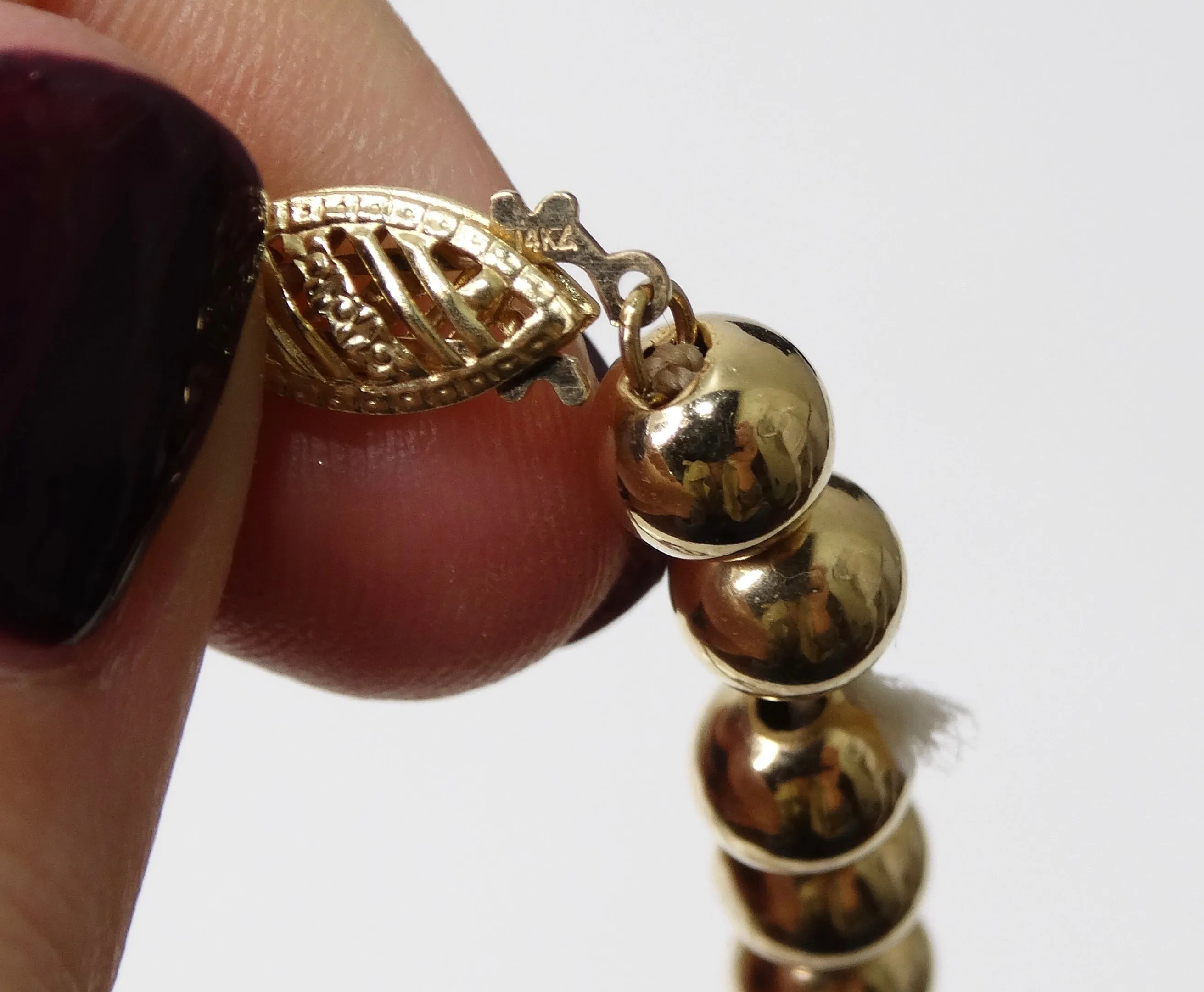 Cloisonne and 14k Gold Beaded Necklace