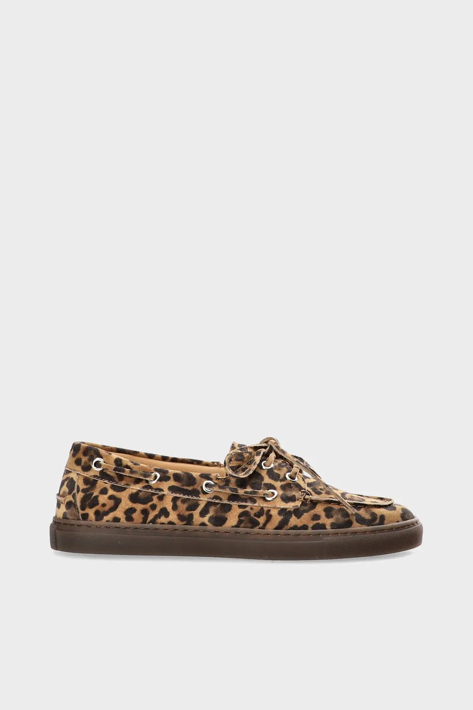 COPENHAGEN STUDIO Loafer semsket skinn med leopard print