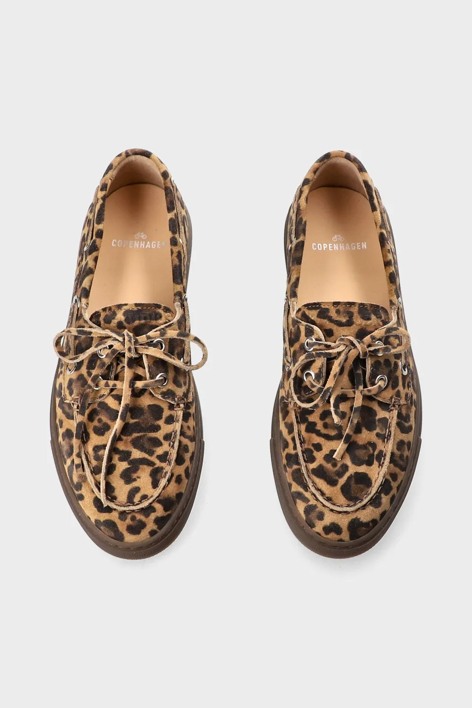 COPENHAGEN STUDIO Loafer semsket skinn med leopard print