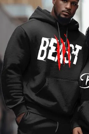 Couple Plus Size Casual Couple Outfits For Couples Beauty Graffiti Hoodie Set