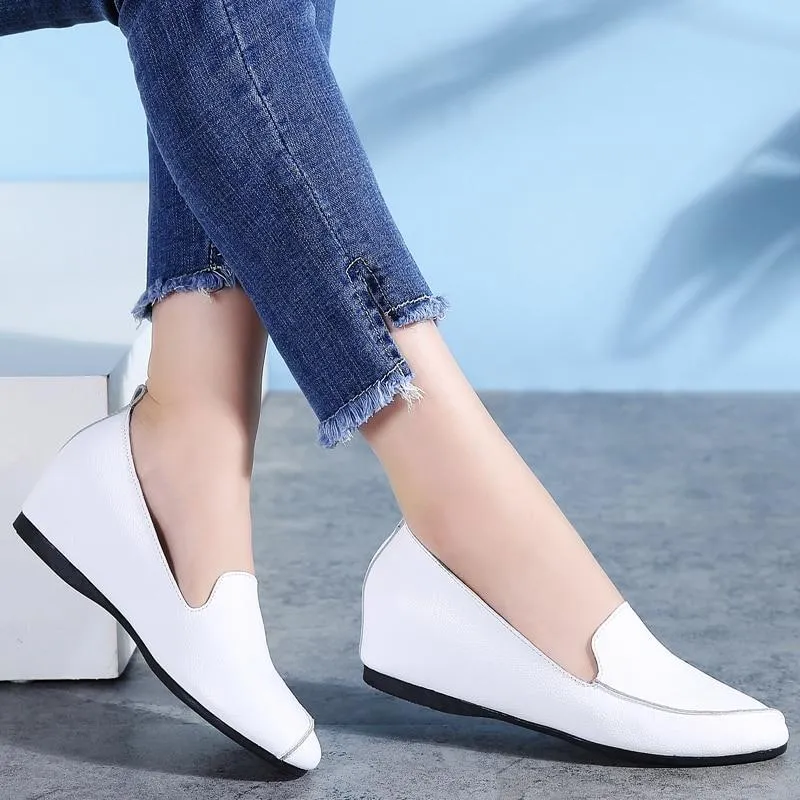 Cow Muscle Ballet Light shoes Sewing Women Genuine Leather Shoes