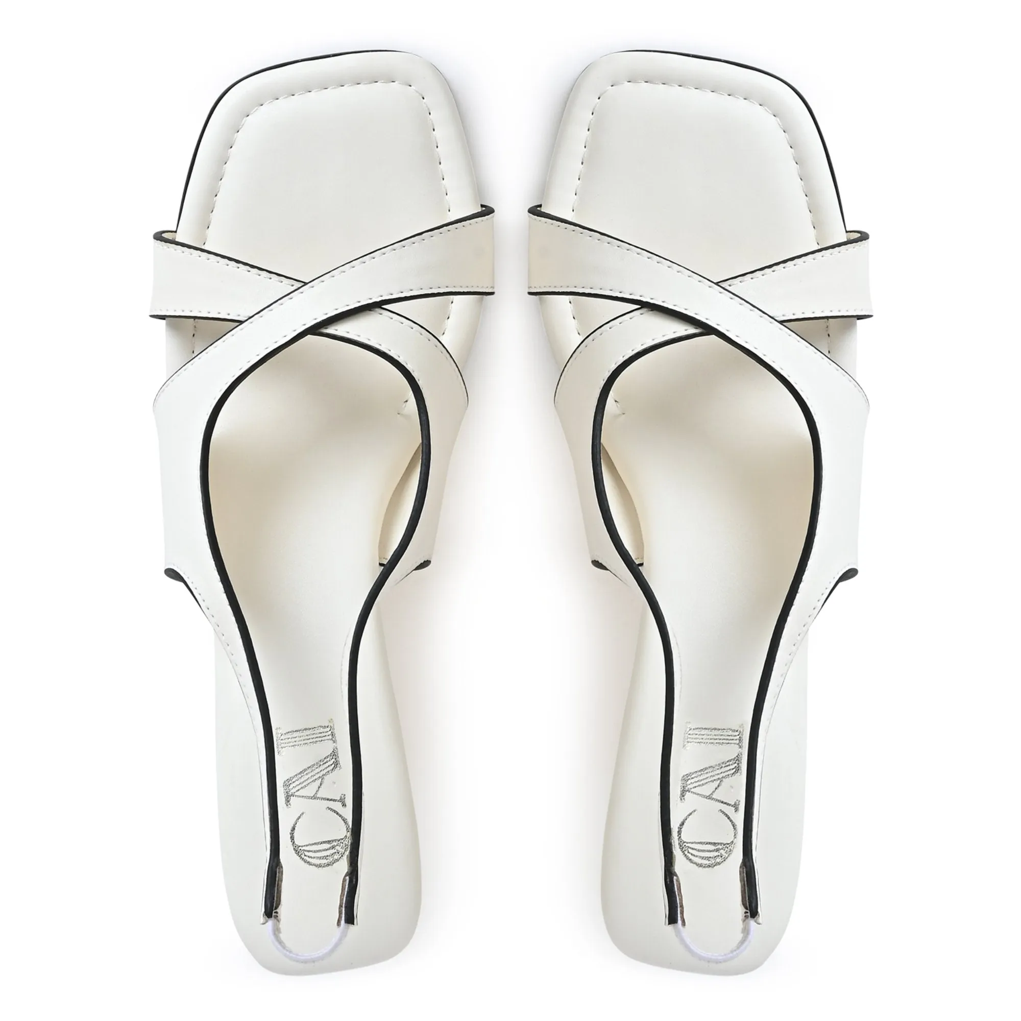 Criss Cross White Sandal Wedge