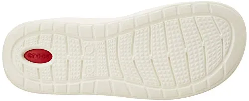 Crocs Unisex Adult LiteRide Black/White Flip Flops Thong Sandals-M12 (205182-066)