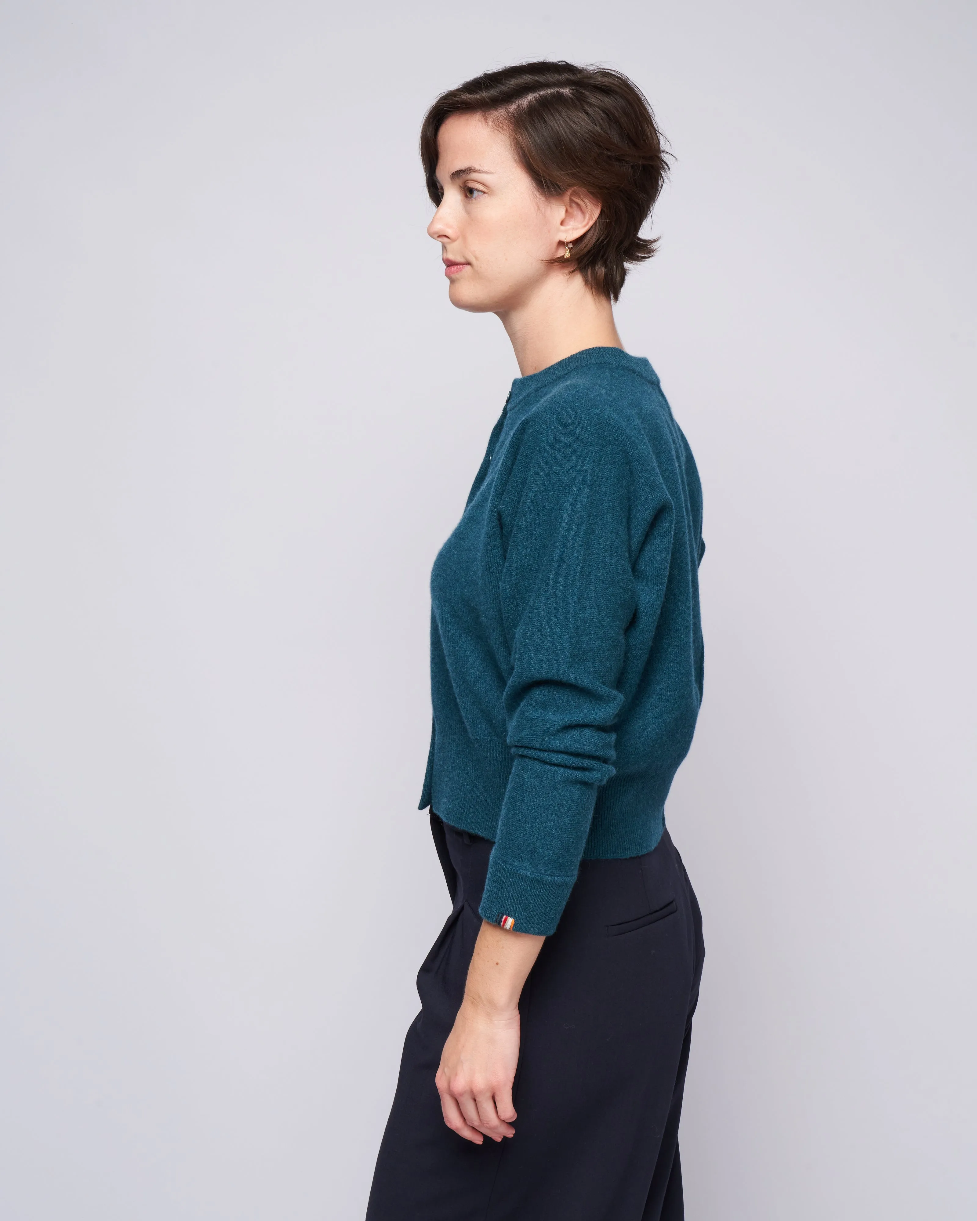 cropped cardigan - pine