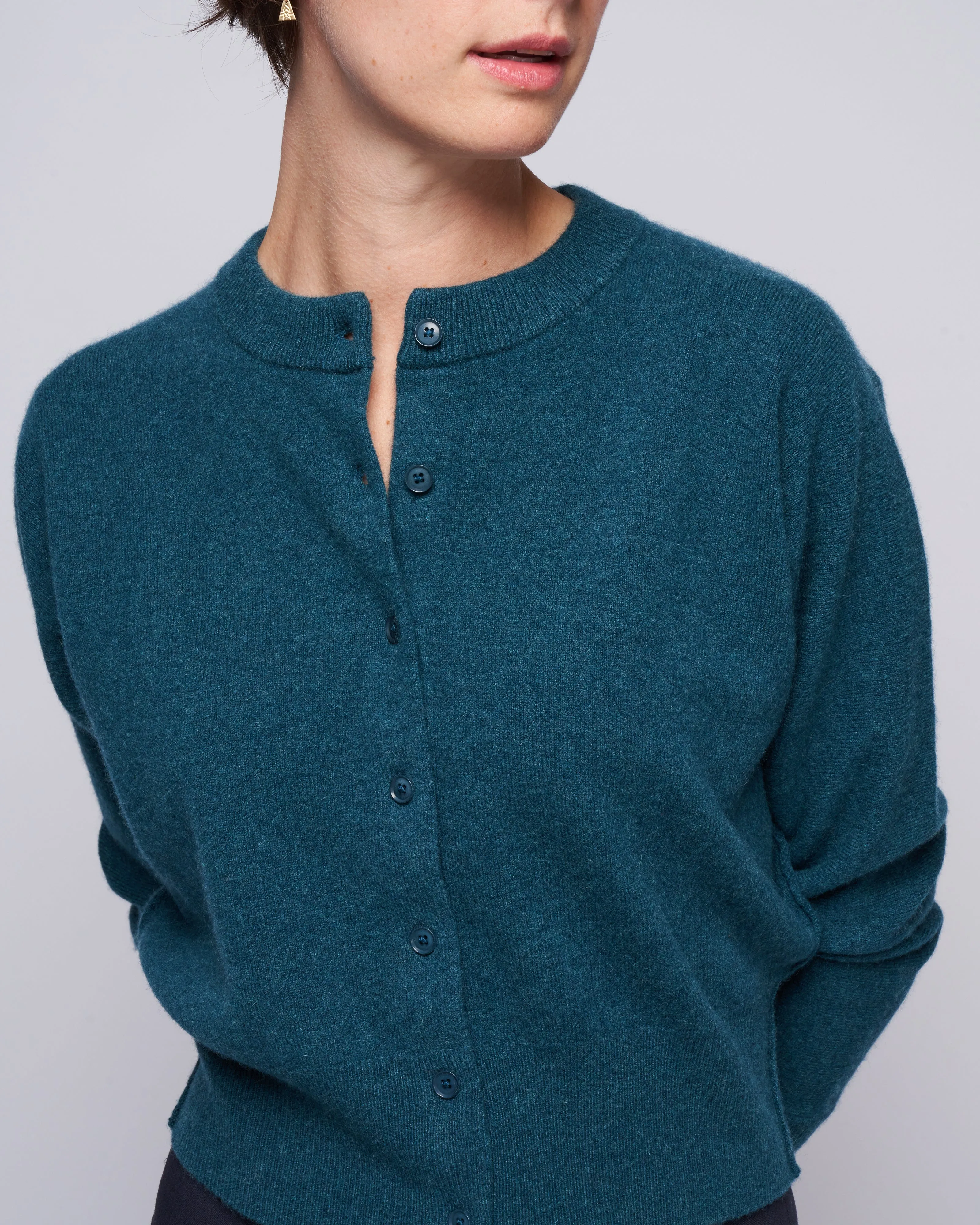 cropped cardigan - pine