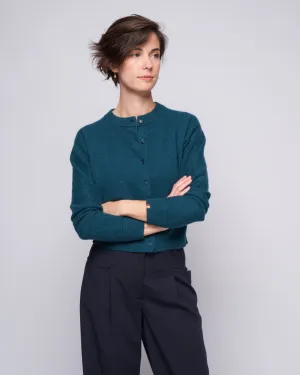cropped cardigan - pine