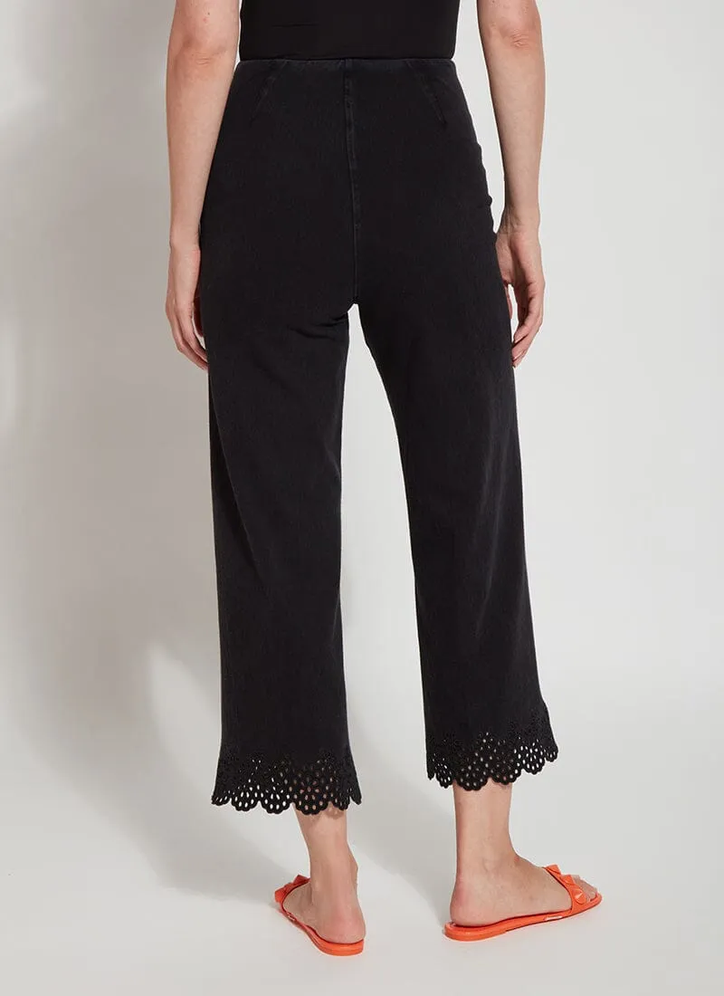 Cropped Embroidered Eyelet Wide Leg (26" Inseam)