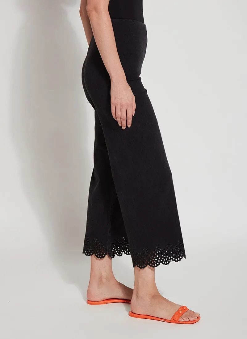 Cropped Embroidered Eyelet Wide Leg (26" Inseam)