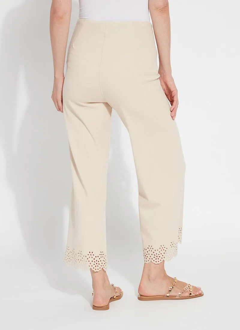 Cropped Embroidered Eyelet Wide Leg (26" Inseam)