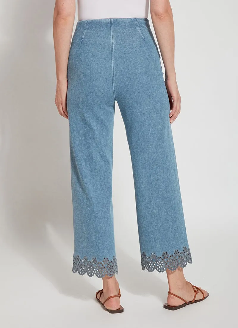 Cropped Embroidered Eyelet Wide Leg (26" Inseam)