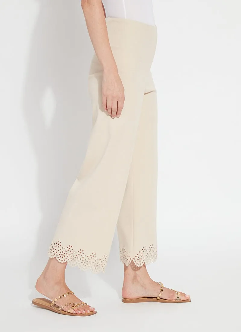 Cropped Embroidered Eyelet Wide Leg (26" Inseam)