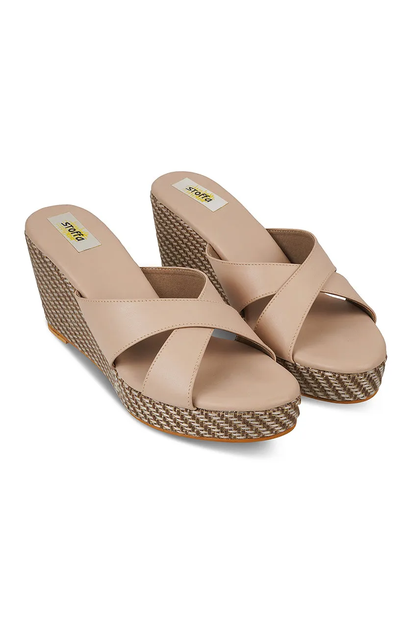 Cross Classic Beige Jute High Wedge Beige