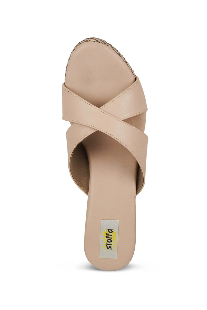 Cross Classic Beige Jute High Wedge Beige