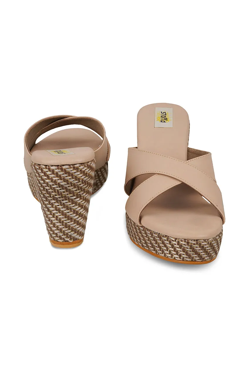 Cross Classic Beige Jute High Wedge Beige