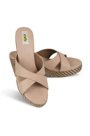 Cross Classic Beige Jute High Wedge Beige