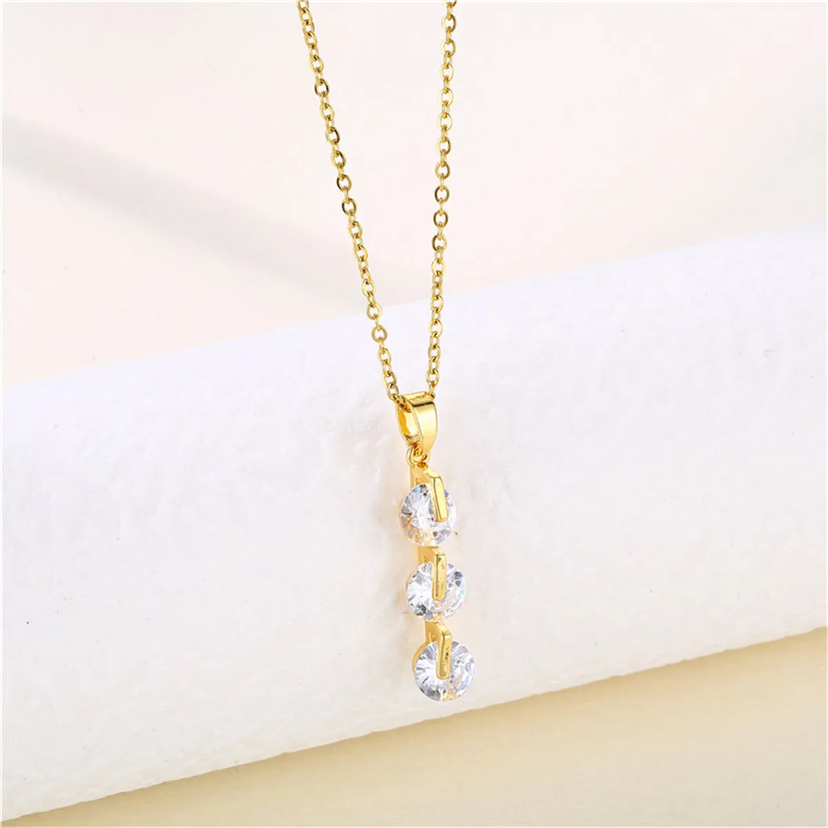 Crystal & 18K Gold-Plated Bar Pendant Necklace