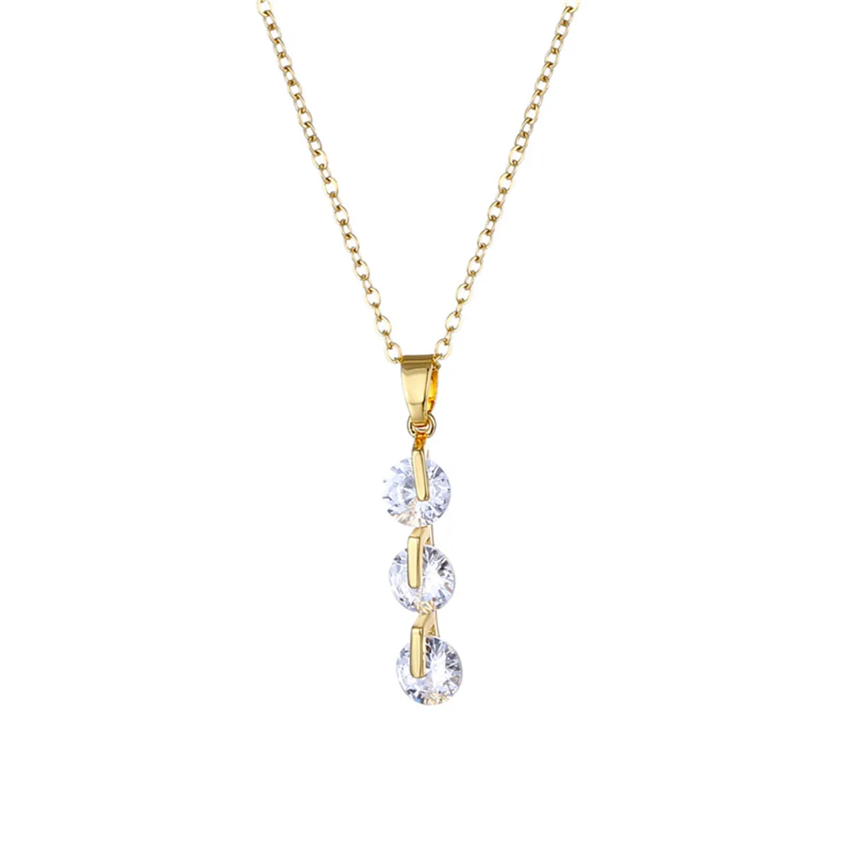 Crystal & 18K Gold-Plated Bar Pendant Necklace