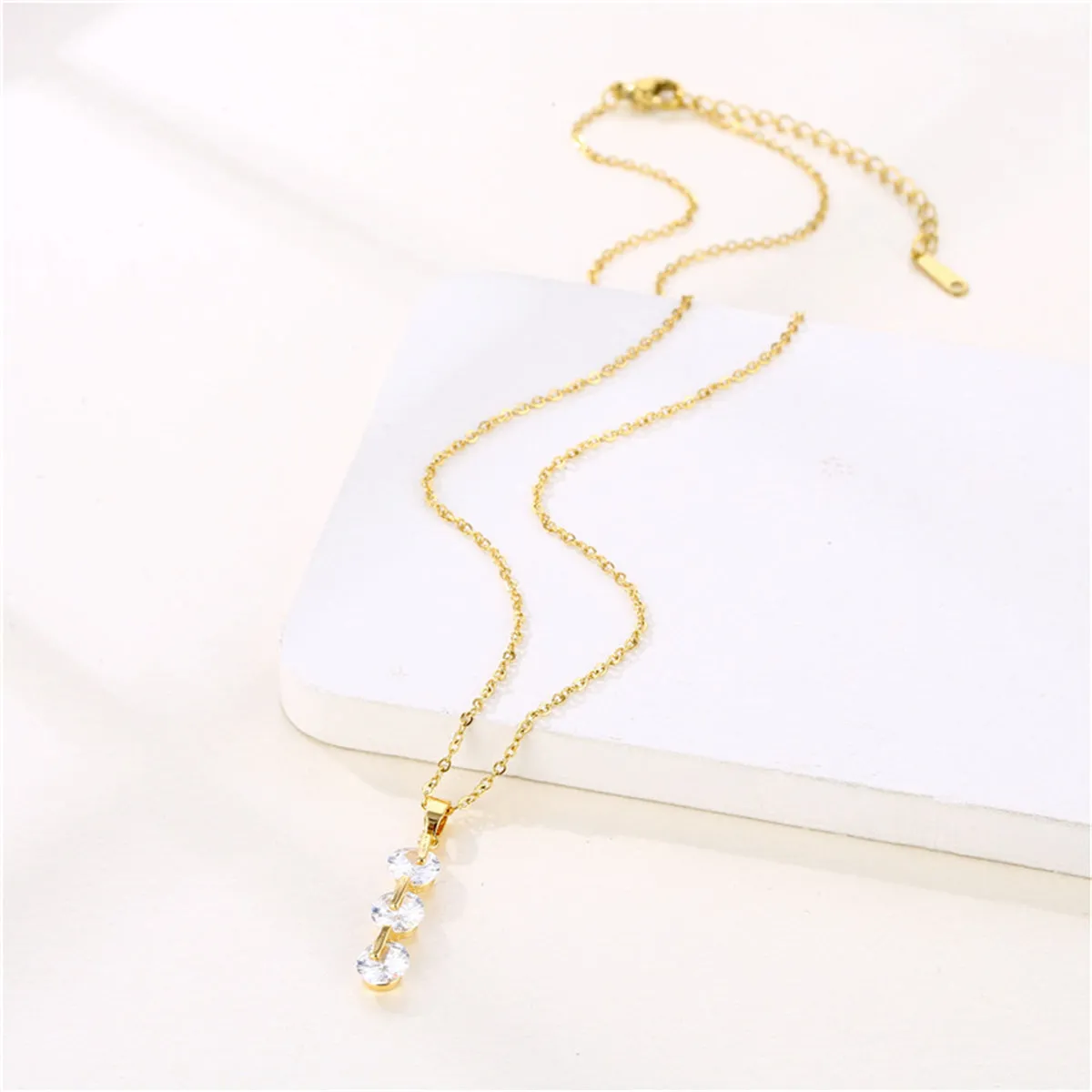 Crystal & 18K Gold-Plated Bar Pendant Necklace