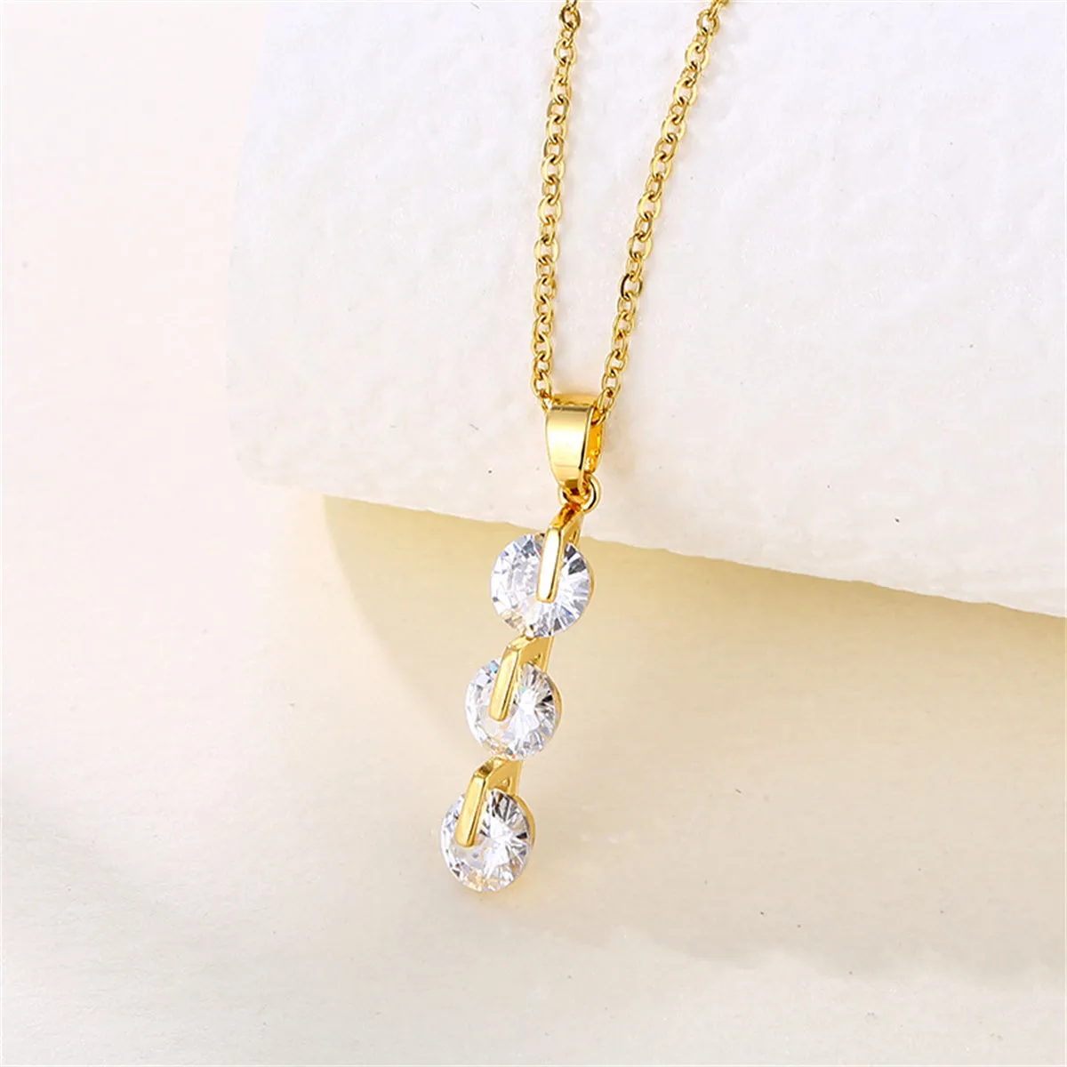 Crystal & 18K Gold-Plated Bar Pendant Necklace