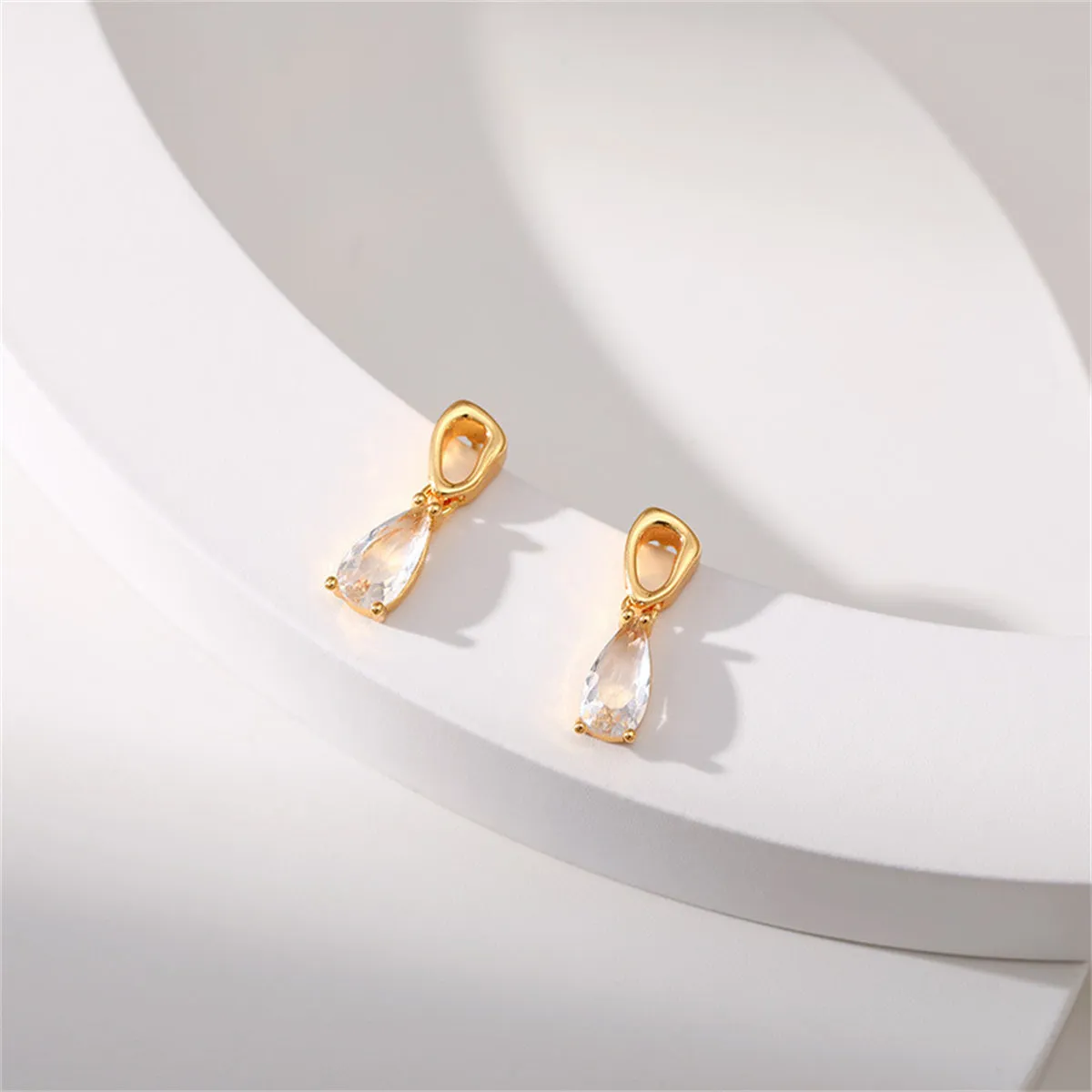 Crystal & 18K Gold-Plated Dangle Drop Earrings
