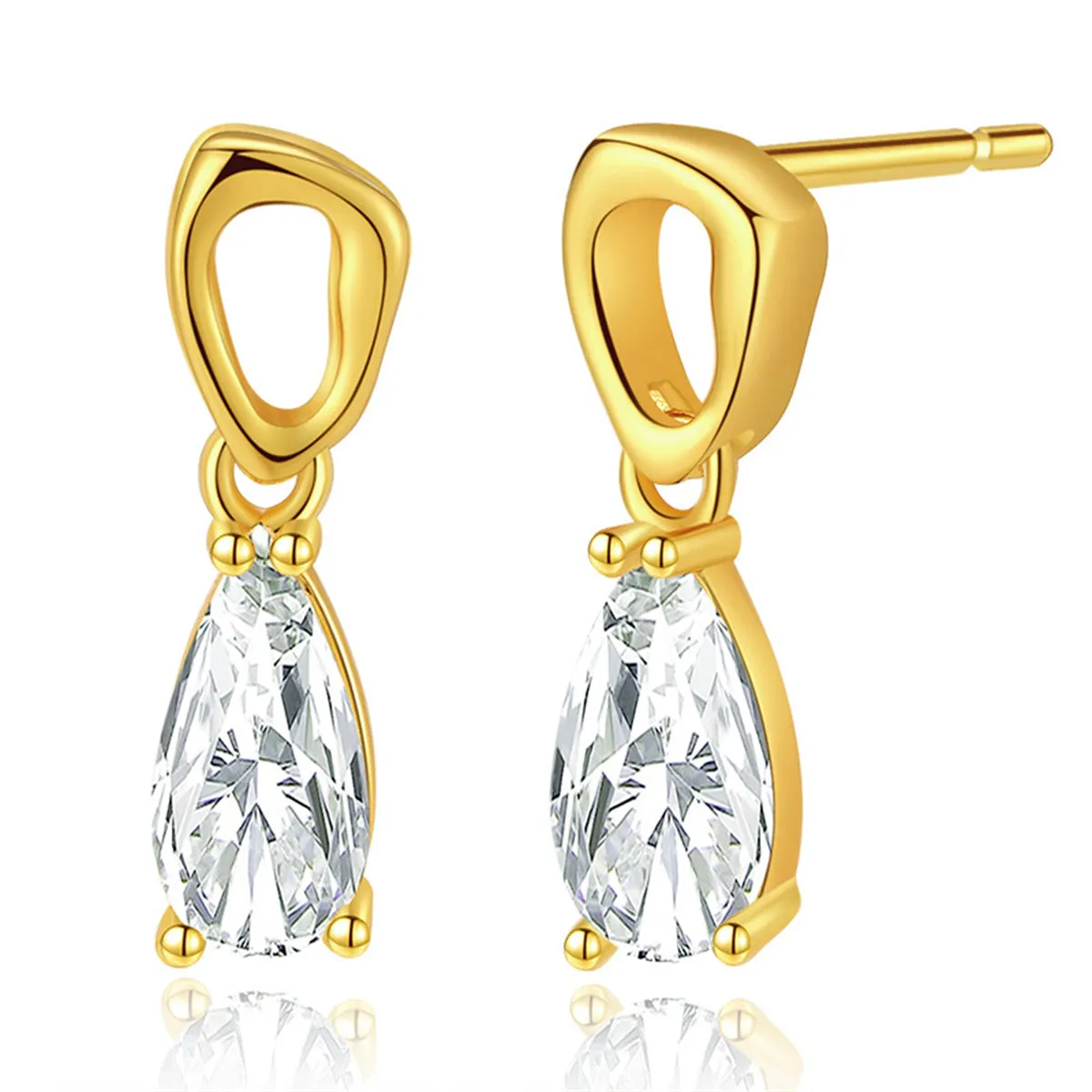 Crystal & 18K Gold-Plated Dangle Drop Earrings