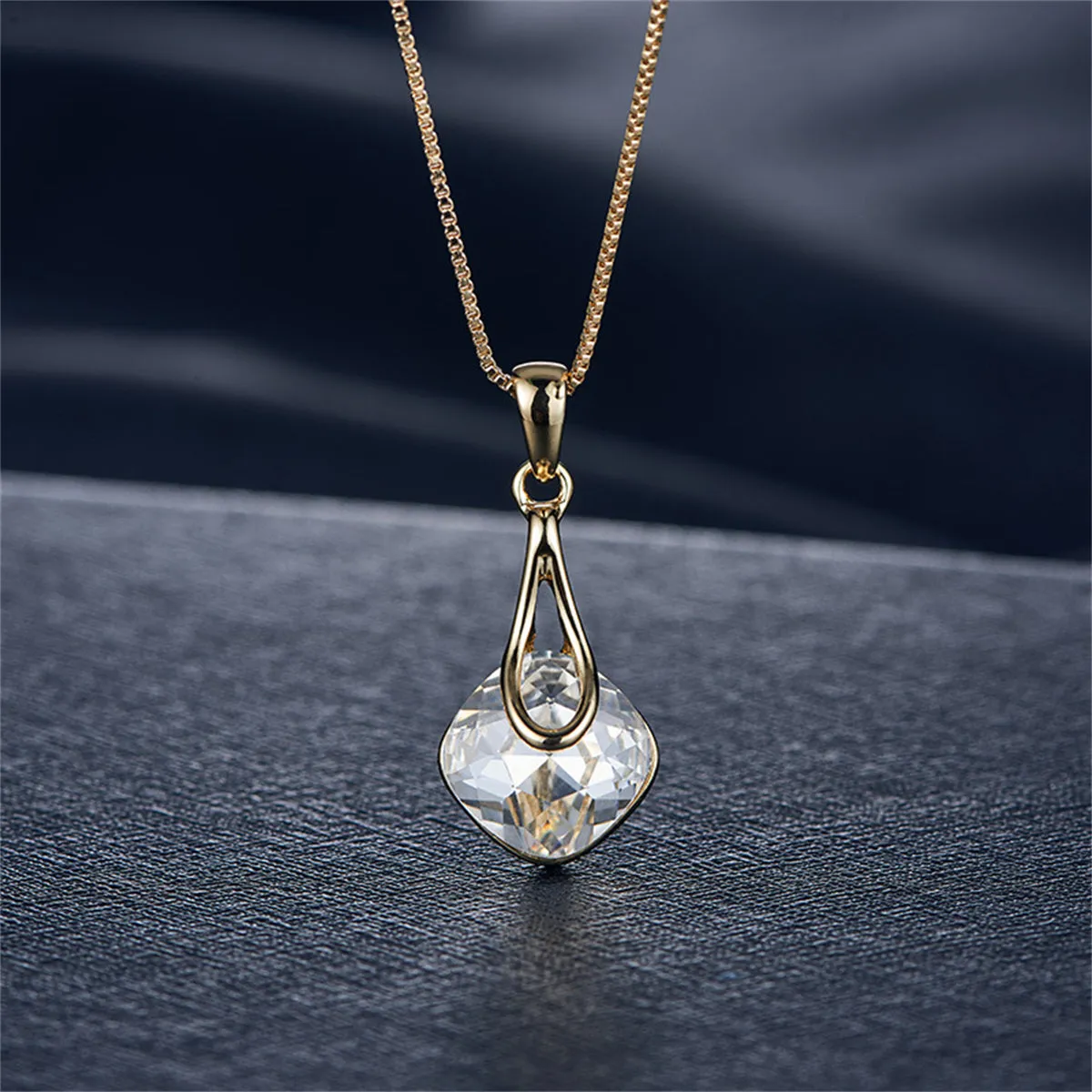Crystal & 18K Gold-Plated Drop Earrings & Pendant Necklace