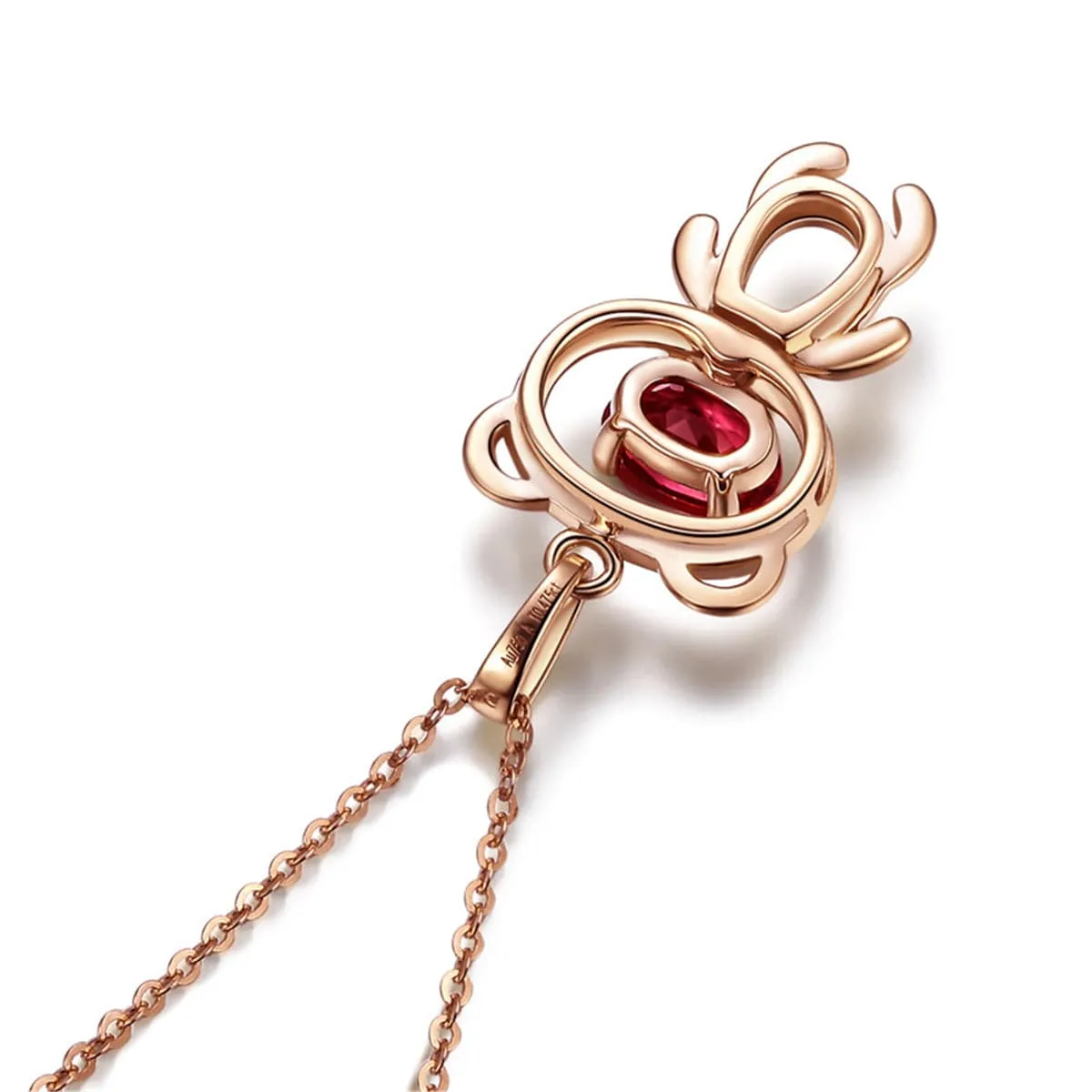 Crystal & 18K Rose Gold-Plated Bear Pendant Necklace