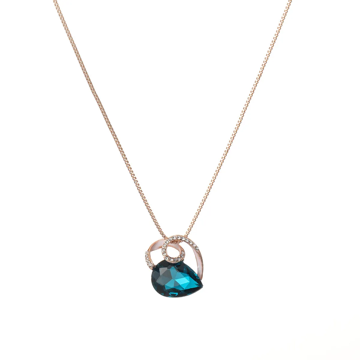 Crystal & Cubic Zirconia Stud Earrings & Pendant Necklace