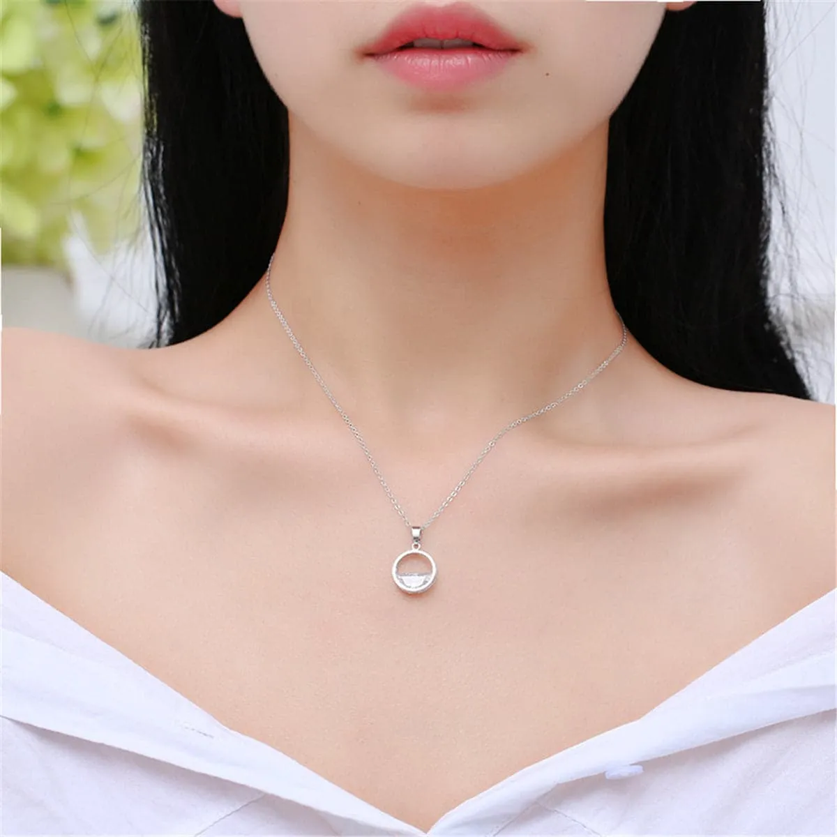 Crystal & Silver-Plated Half-Full Kettle Pendant Necklace