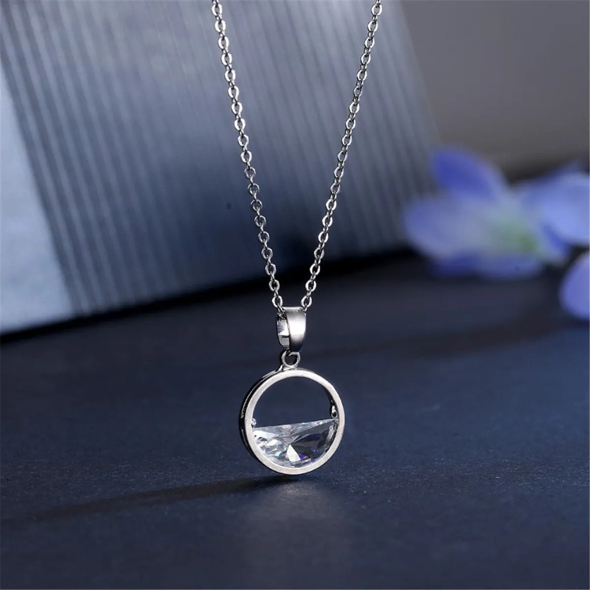 Crystal & Silver-Plated Half-Full Kettle Pendant Necklace