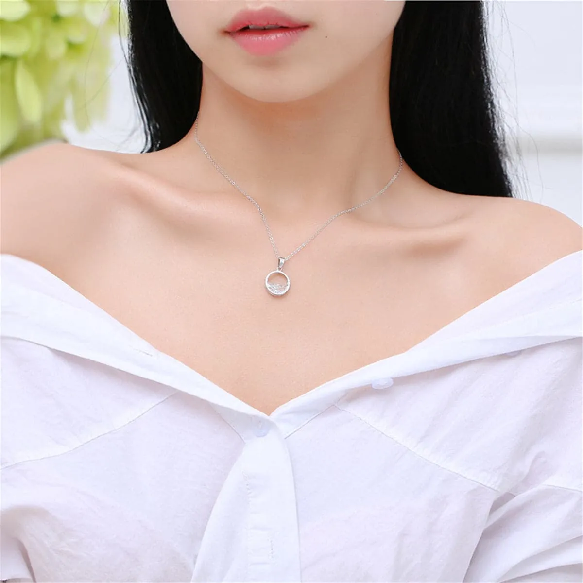Crystal & Silver-Plated Half-Full Kettle Pendant Necklace