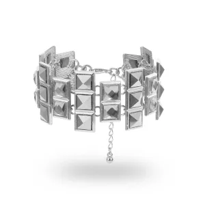 Crystal & Silver-Plated Square Bracelet