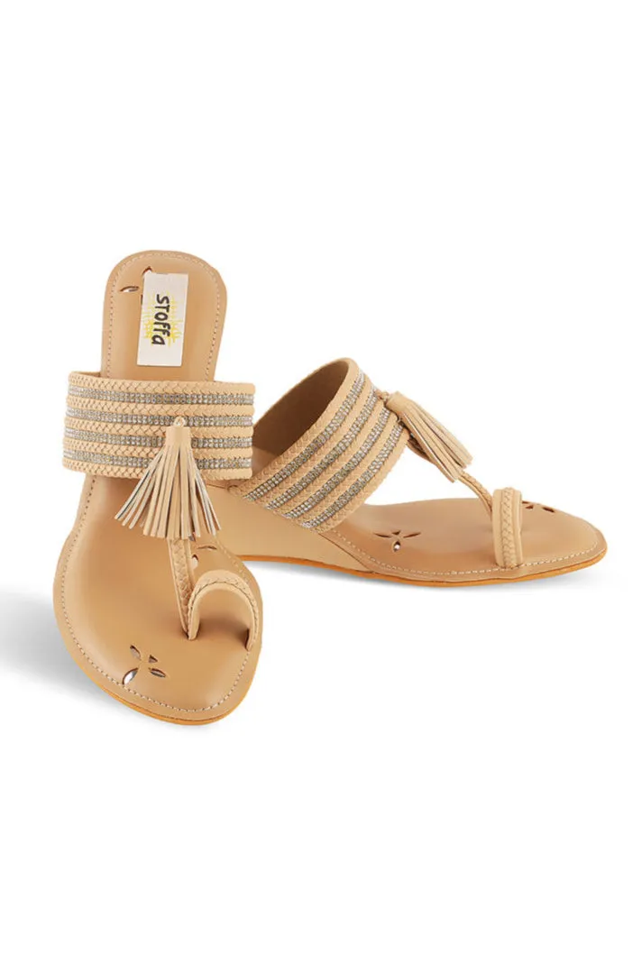 Crystal Braided Wedges Black
